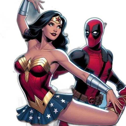 comic book art, concept art, two, superhero transparent PNG cut-out