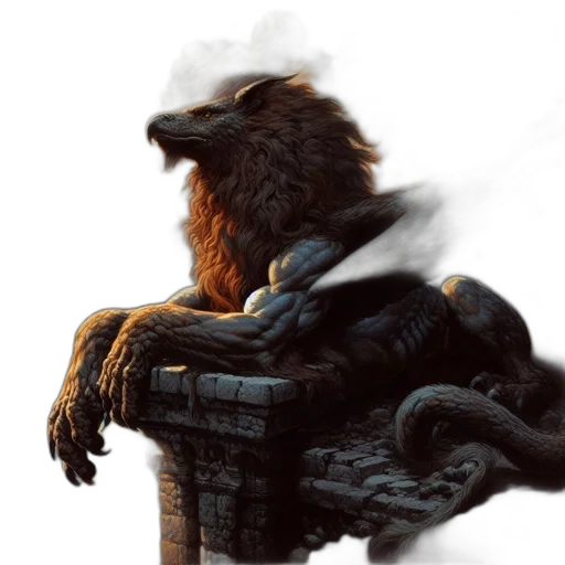 dragon, animal, creature, staff transparent PNG cut-out