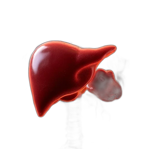 3d render, liver, human, body transparent PNG cut-out