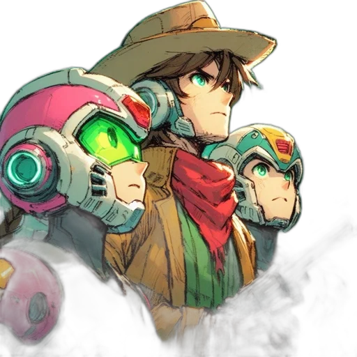 weapon, jacket, robot, hat transparent PNG cut-out