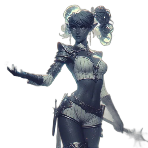 staff, robot, sword, dress transparent PNG cut-out