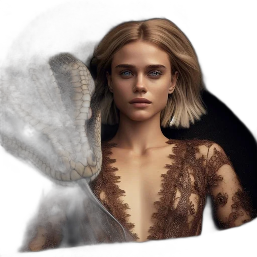hair, mask, dress, creature transparent PNG cut-out