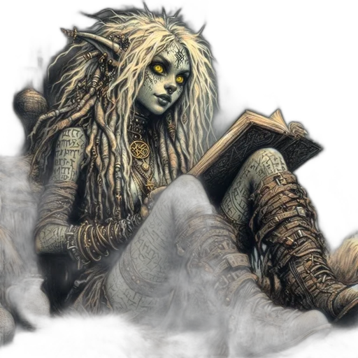 creature, dragon, hair, mask transparent PNG cut-out