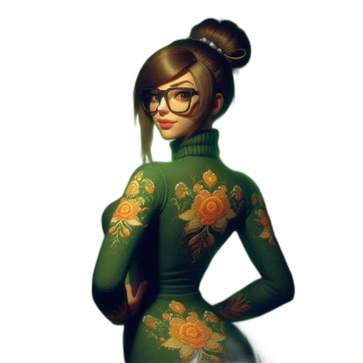 dress, staff, crown, face transparent PNG cut-out