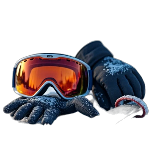 assortment, ski, equipment, including transparent PNG cut-out