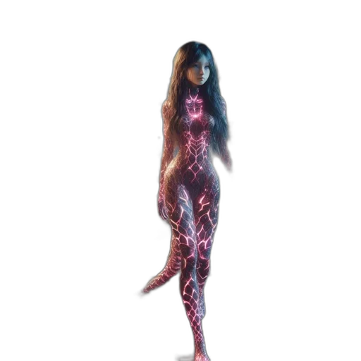 dress, creature, hair, robot transparent PNG cut-out