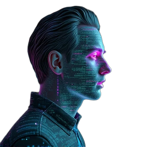 robot, face, mask, jacket transparent PNG cut-out
