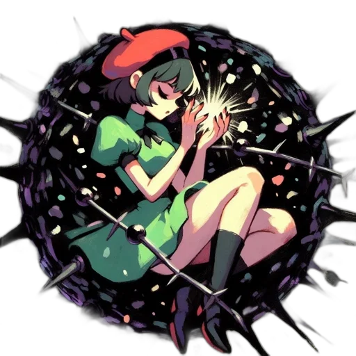 staff, hat, creature, weapon transparent PNG cut-out