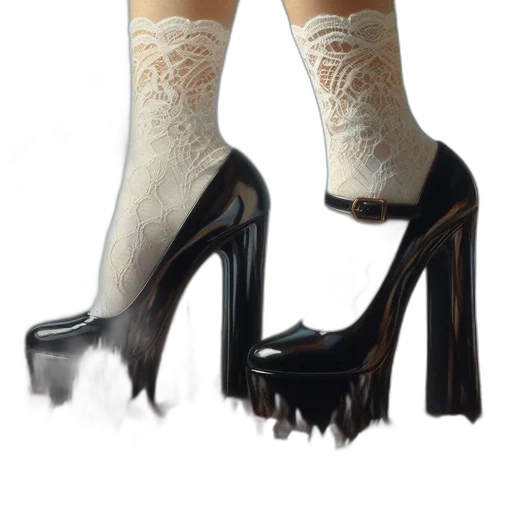 shoes, photorealistic, leg, wearing transparent PNG cut-out