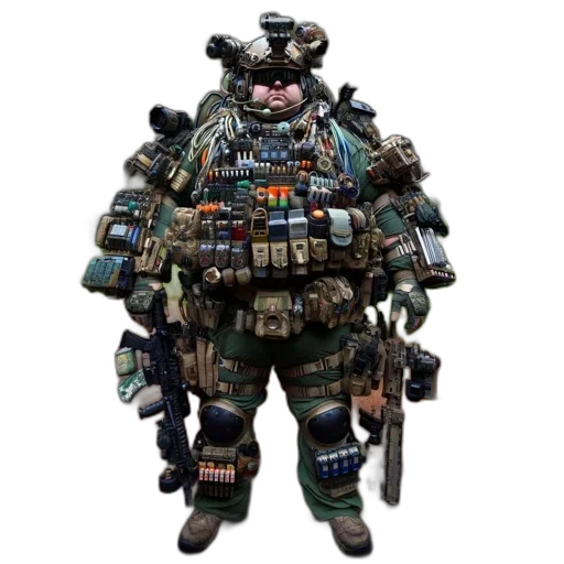 robot, weapon, jacket, staff transparent PNG cut-out