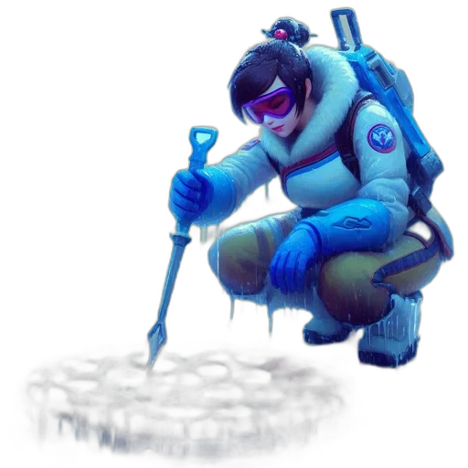 staff, robot, concept art, 3d render transparent PNG cut-out