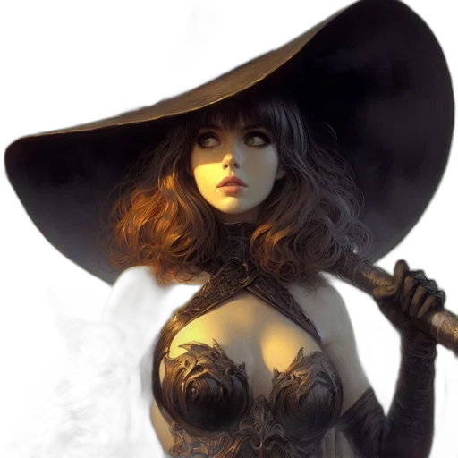 hat, mask, staff, dress transparent PNG cut-out