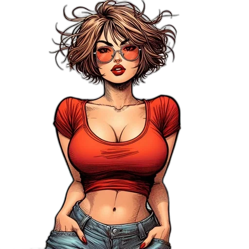 face, comic book art, cartoon, concept art transparent PNG cut-out