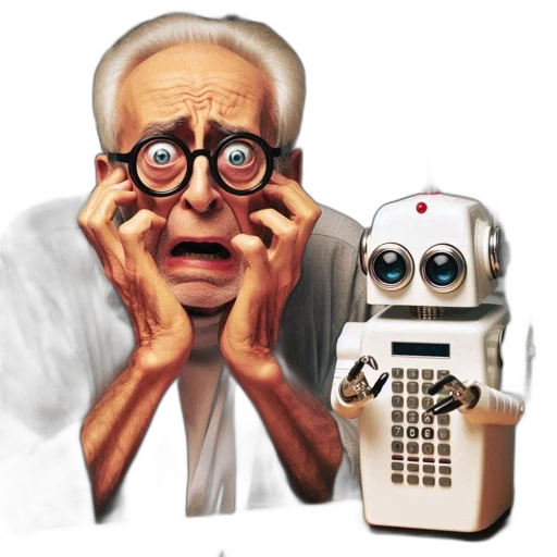robot, concept art, pixel art, elderly transparent PNG cut-out