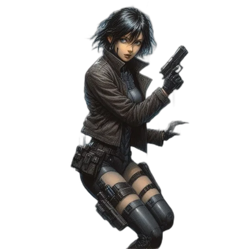 weapon, jacket, concept art, comic book art transparent PNG cut-out
