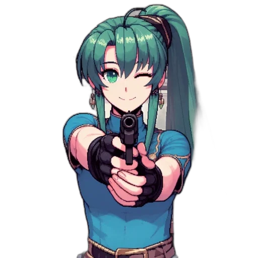 weapon, staff, animal, pixel art transparent PNG cut-out