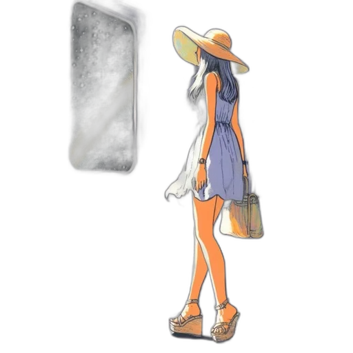 dress, hat, jewelry, concept art transparent PNG cut-out