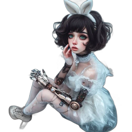 dress, staff, robot, weapon transparent PNG cut-out
