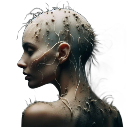 robot, hair, mask, face transparent PNG cut-out
