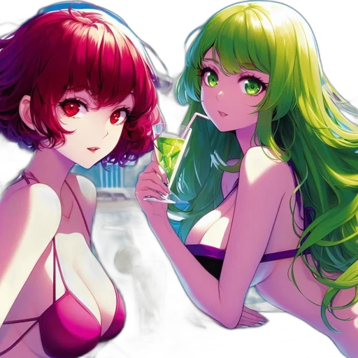 anime, concept art, vaporwave, pixel art transparent PNG cut-out