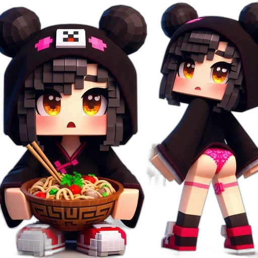3d render, pixel art, concept art, anime transparent PNG cut-out