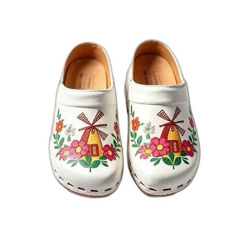 shoes, pair, white, clogs transparent PNG cut-out