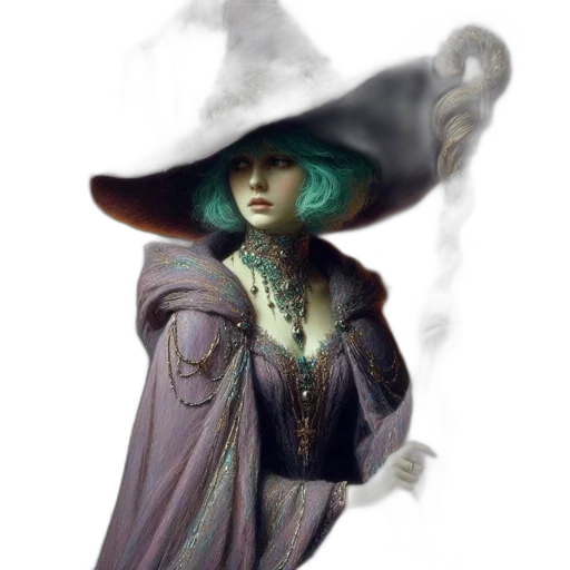 hat, dress, staff, mask transparent PNG cut-out