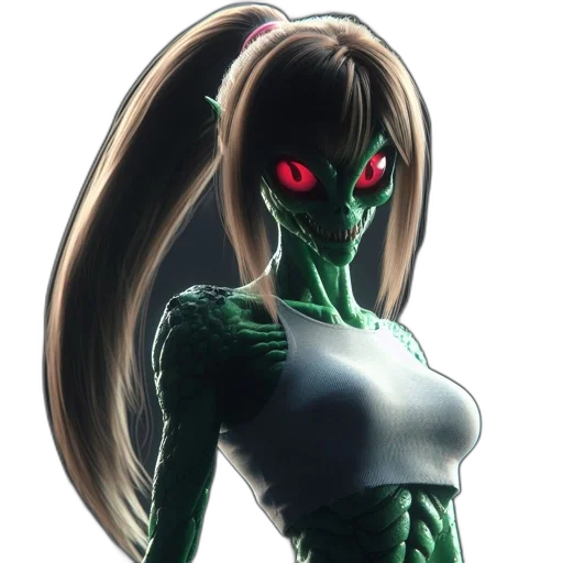 creature, mask, dress, hair transparent PNG cut-out