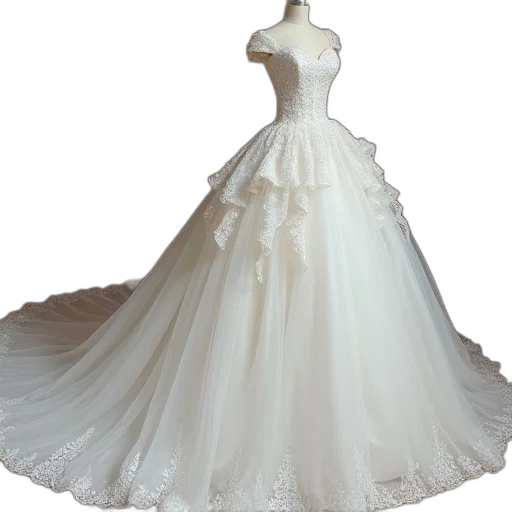 dress, 3d render, photorealistic, line transparent PNG cut-out