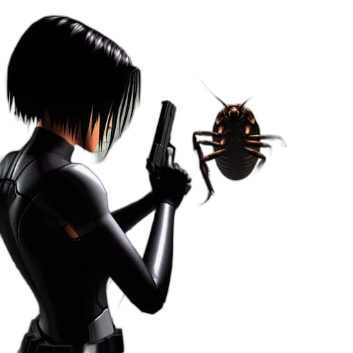 weapon, robot, mask, hair transparent PNG cut-out