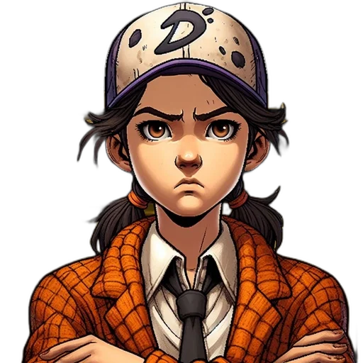 face, hat, jacket, staff transparent PNG cut-out