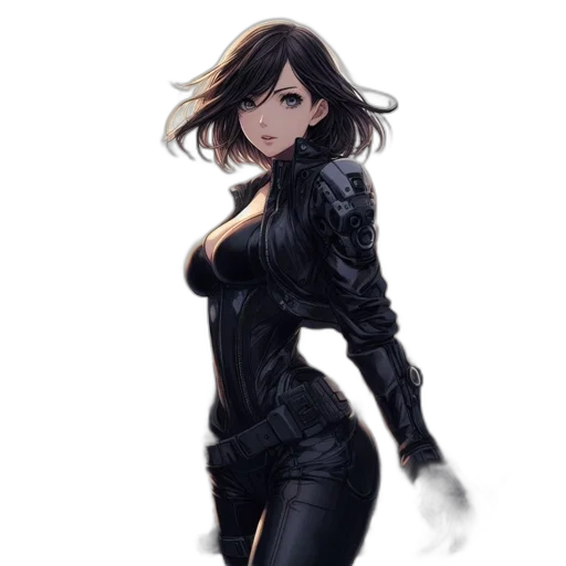 jacket, dress, weapon, staff transparent PNG cut-out