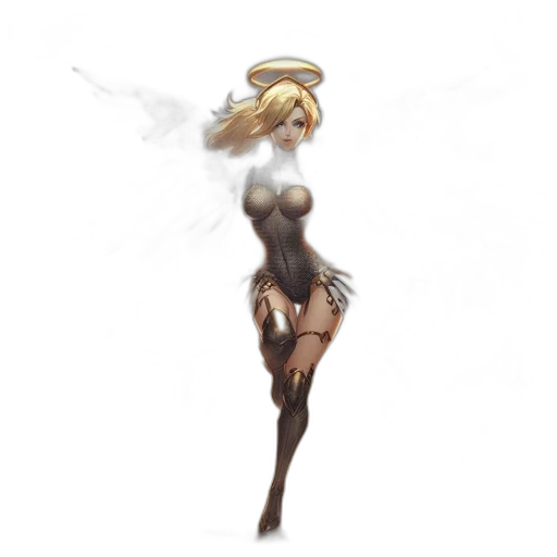 staff, dress, hair, creature transparent PNG cut-out