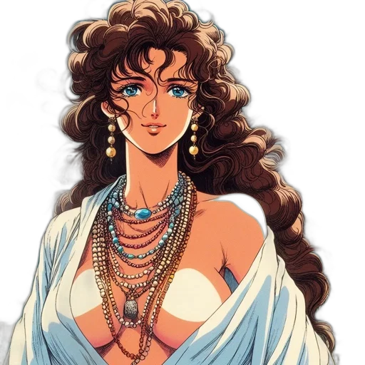 jewelry, dress, fantasy art, vaporwave transparent PNG cut-out