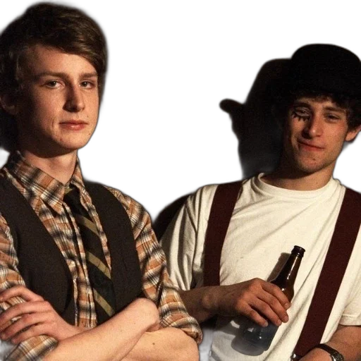 hat, staff, two, young transparent PNG cut-out