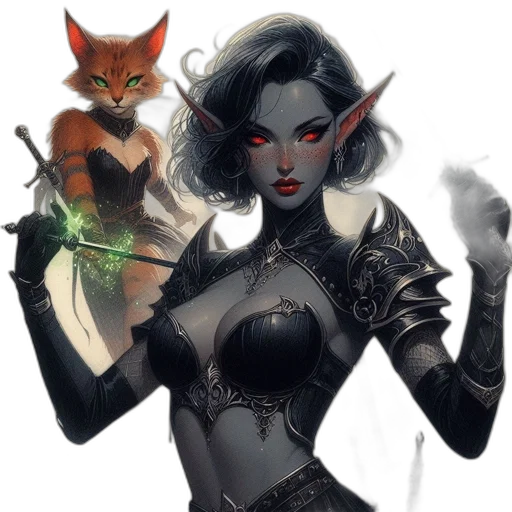 fantasy art, concept art, comic book art, pixel art transparent PNG cut-out
