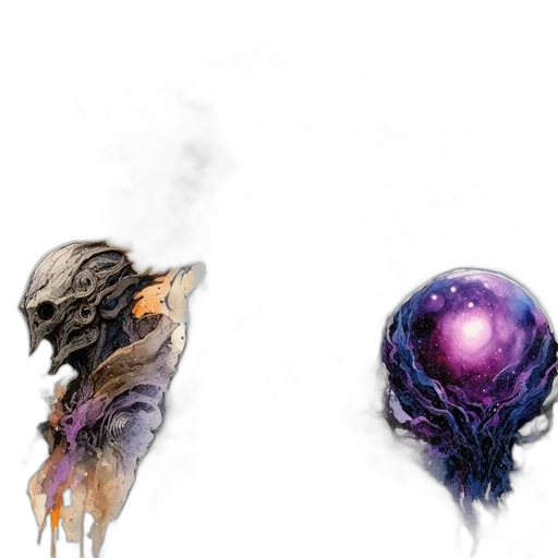 mask, creature, hair, concept art transparent PNG cut-out