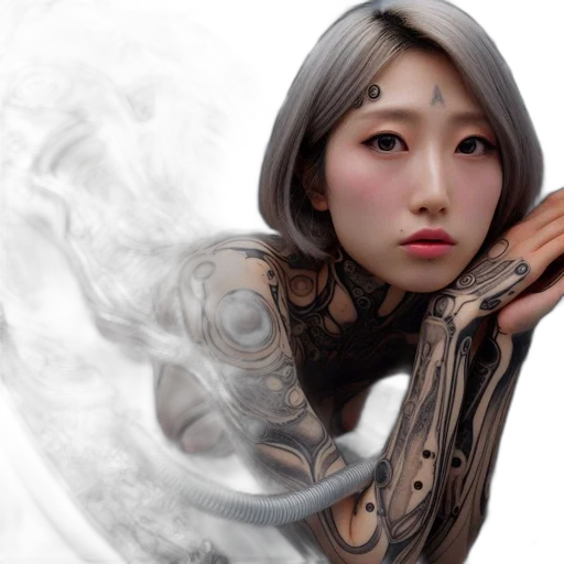 dragon, face, jewelry, photorealistic transparent PNG cut-out
