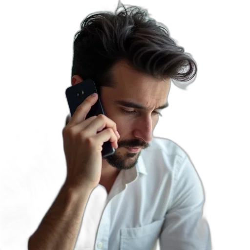 staff, hair, face, photorealistic transparent PNG cut-out