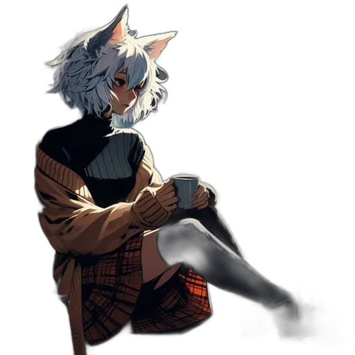 mask, jacket, staff, creature transparent PNG cut-out