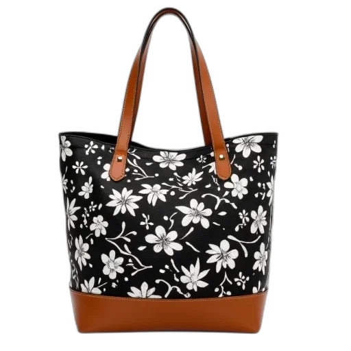 monochrome, black, white, floral transparent PNG cut-out