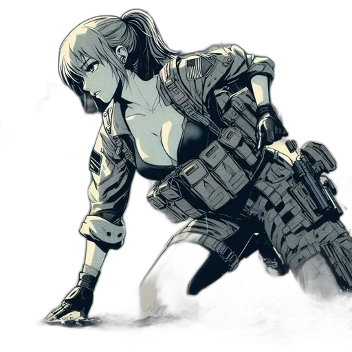 weapon, robot, jacket, cyberpunk transparent PNG cut-out