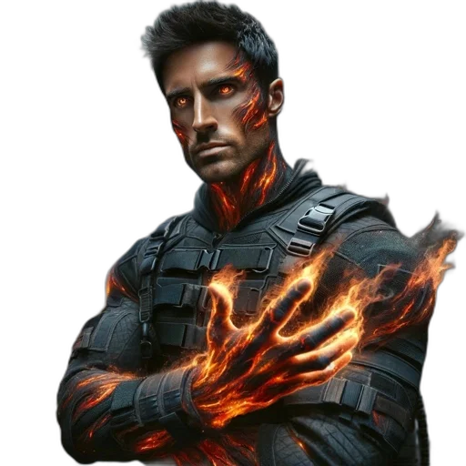 jacket, face, dragon, staff transparent PNG cut-out