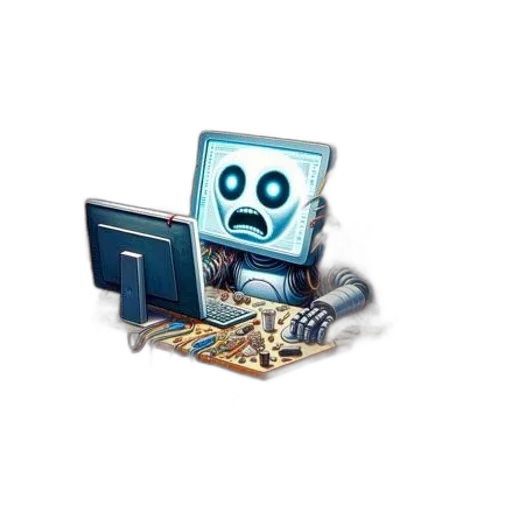 robot, weapon, pixel art, 3d render transparent PNG cut-out