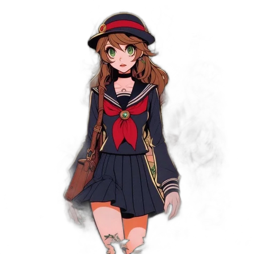 dress, staff, hat, jacket transparent PNG cut-out