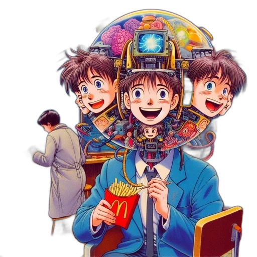 robot, umbrella, crown, mask transparent PNG cut-out