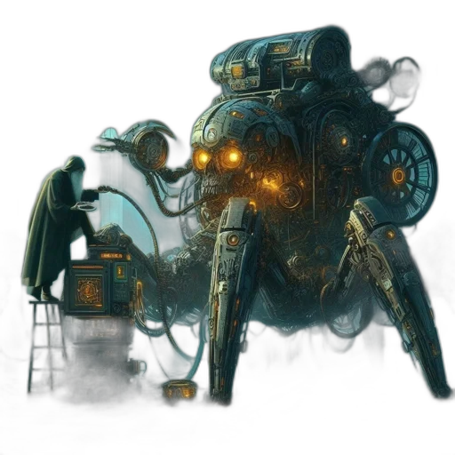 robot, creature, weapon, concept art transparent PNG cut-out