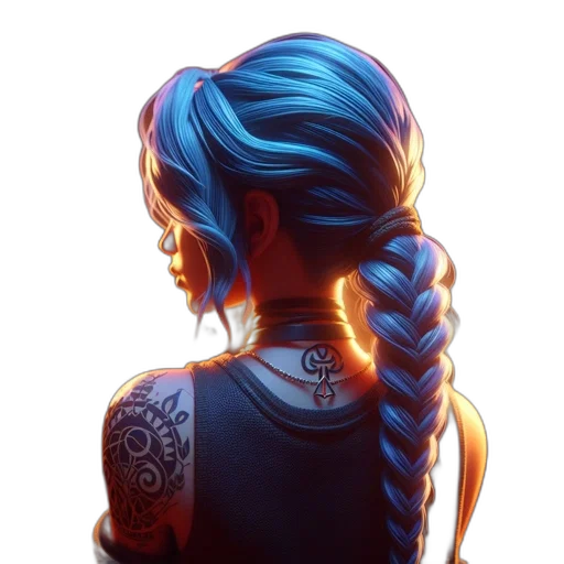 dress, dragon, hair, robot transparent PNG cut-out