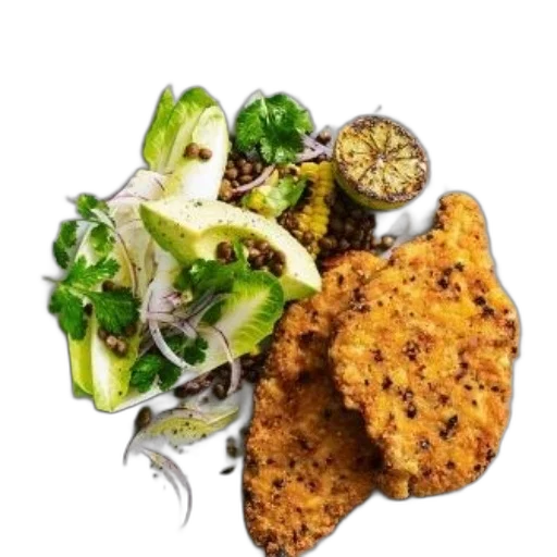 food, photorealistic, plate, two transparent PNG cut-out