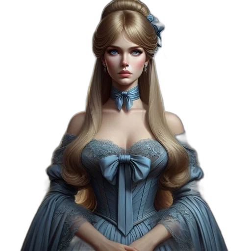 dress, crown, face, fantasy art transparent PNG cut-out
